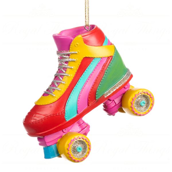 Goodwill Christmas Ornament Funky Rainbow Roller Skate Multicolor D 43320