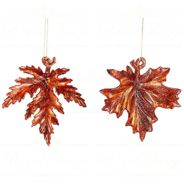 Goodwill Christmas Ornament Leaf Copper Orange Mo 94182