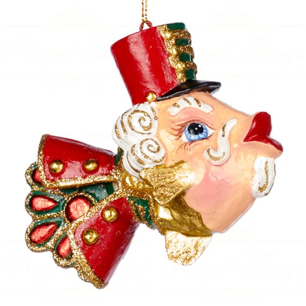 Goodwill Christmas Ornament Nutcracker Fish Red Green Gold B 89013 Gold
