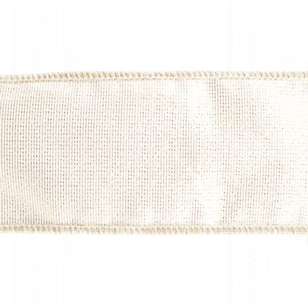 Goodwill Christmas Ribbon Faux Satin Glossy Plain Ribbon Cream Zn 06154