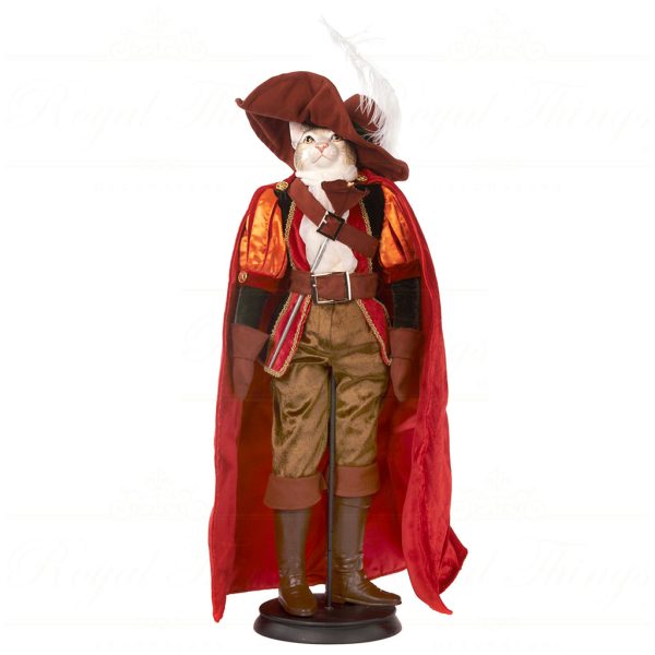 Goodwill Dolls Red Brown Orange Musketeer Cat Doll J65202