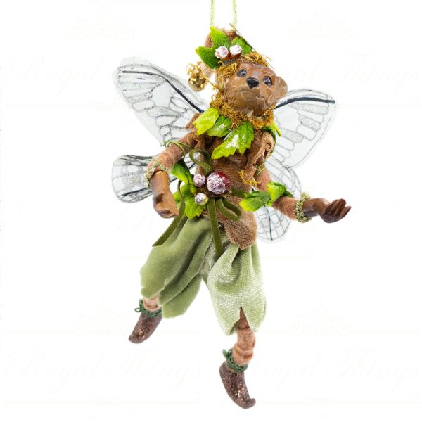 Katherine Collection Christmas Ornament Heritage Woodland Animal Fairy Brown Green Red Kc 66 18882 Bear