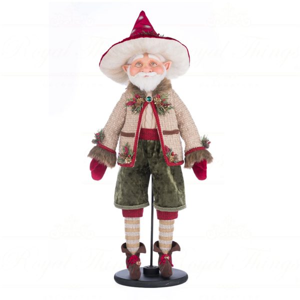 Katherine S Collection Christmas Collectible Dolls William Woodear Elf Doll Red Cream Green Kc 28 428262 1