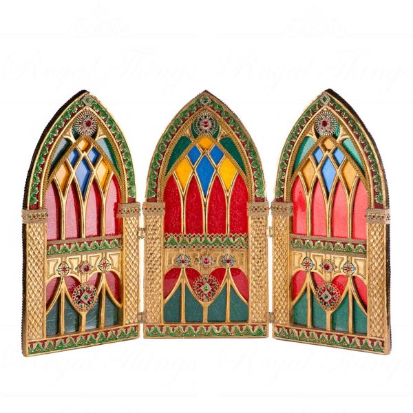 Katherine S Collection Christmas Decorative Items Christmas Castle Triptych Tabletop Green Gold Kc 28 428242 3