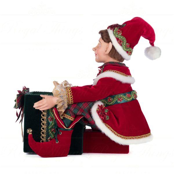 Katherine S Collection Christmas Decorative Items Elf Holding Gift Candy Bowl Tabletop Green Red White Kc 28 428327 3