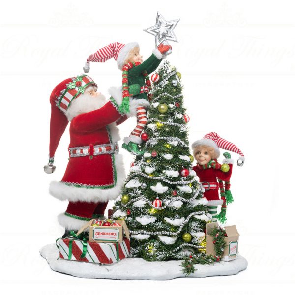 Katherine S Collection Christmas Decorative Items Peppermint Palace Tree With Elves Red Green White Kc 28 328816
