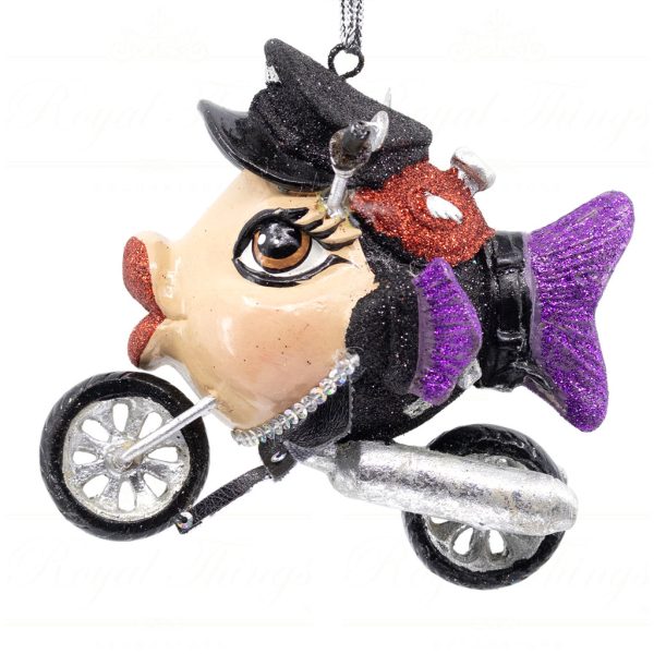 Katherine S Collection Christmas Heritage Ornament Biker Kissing Fish Purple Blue Red Kc 66 18850 Purpletail