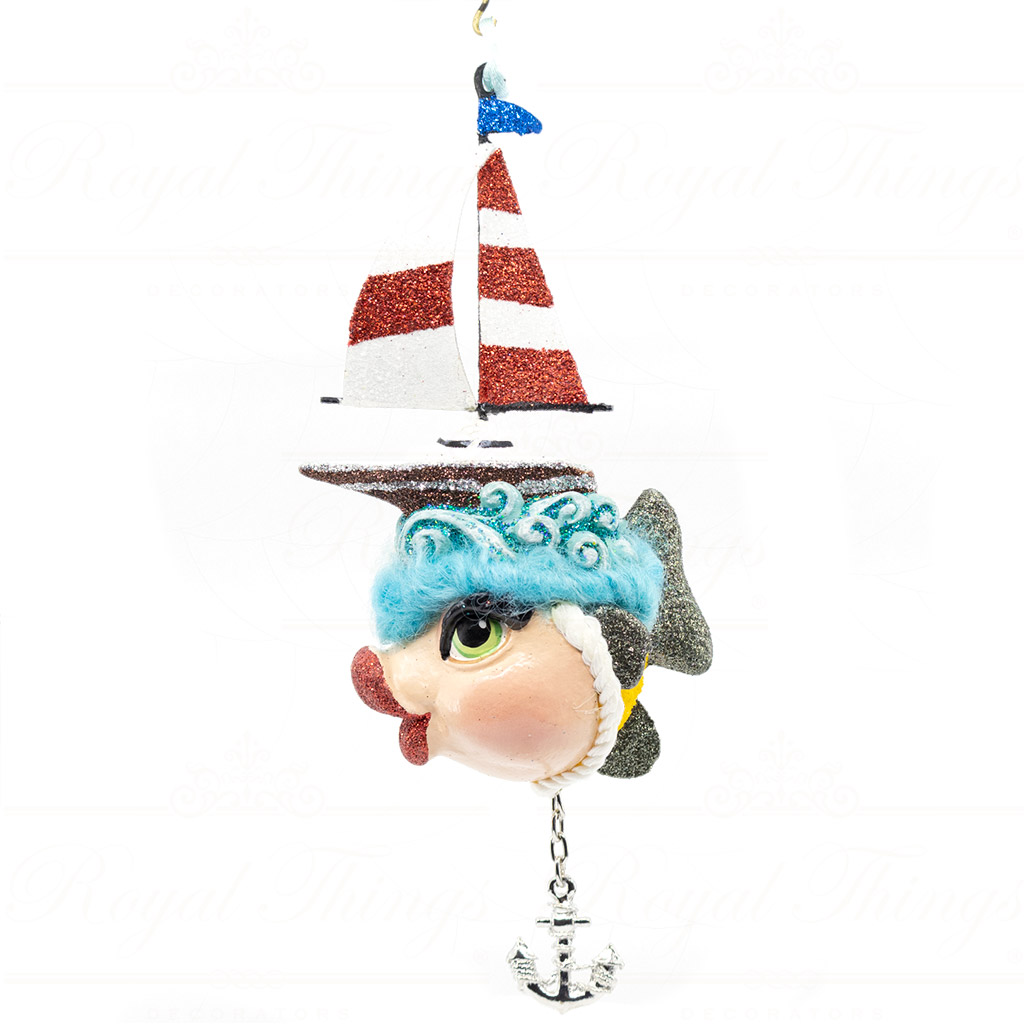 katherine s collection christmas heritage ornament splashing sailor Kissing Fish blue red white kc 28 29640 red side Katherine S Collection Christmas Heritage Ornament Splashing Sailor Kissing Fish Blue Red White Kc 28 29640 Red Side