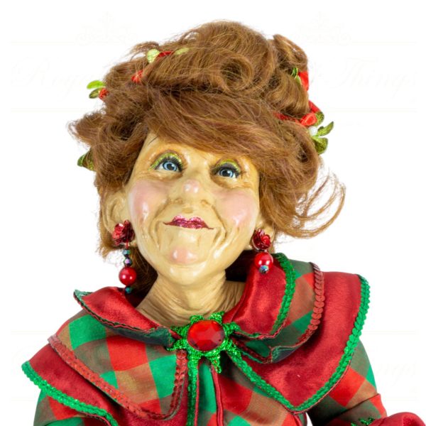 Kc 05 12932 Katherine S Collection Christmas Collectible Dolls Mistletoe Mae Doll Red Green B