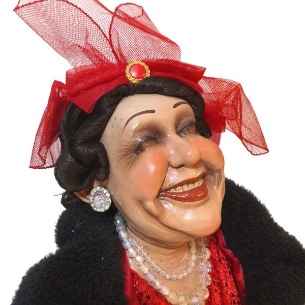 Kc 66 12925 Katherine S Collection Christmas Collectible Dolls Fashionista Mae Sitting Doll Red Purple Black Brown A