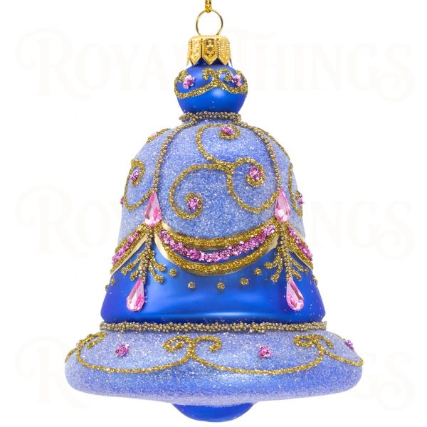 Pga B6126 Royal Things Polish Glass Art Christmas Bauble Ball Sublime Serena Bell Blue Lilac Gold 1
